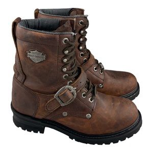 Harley Davidson Women Faded Glory Buckle Tall Leather Motorcycle Boots Sz 8.5